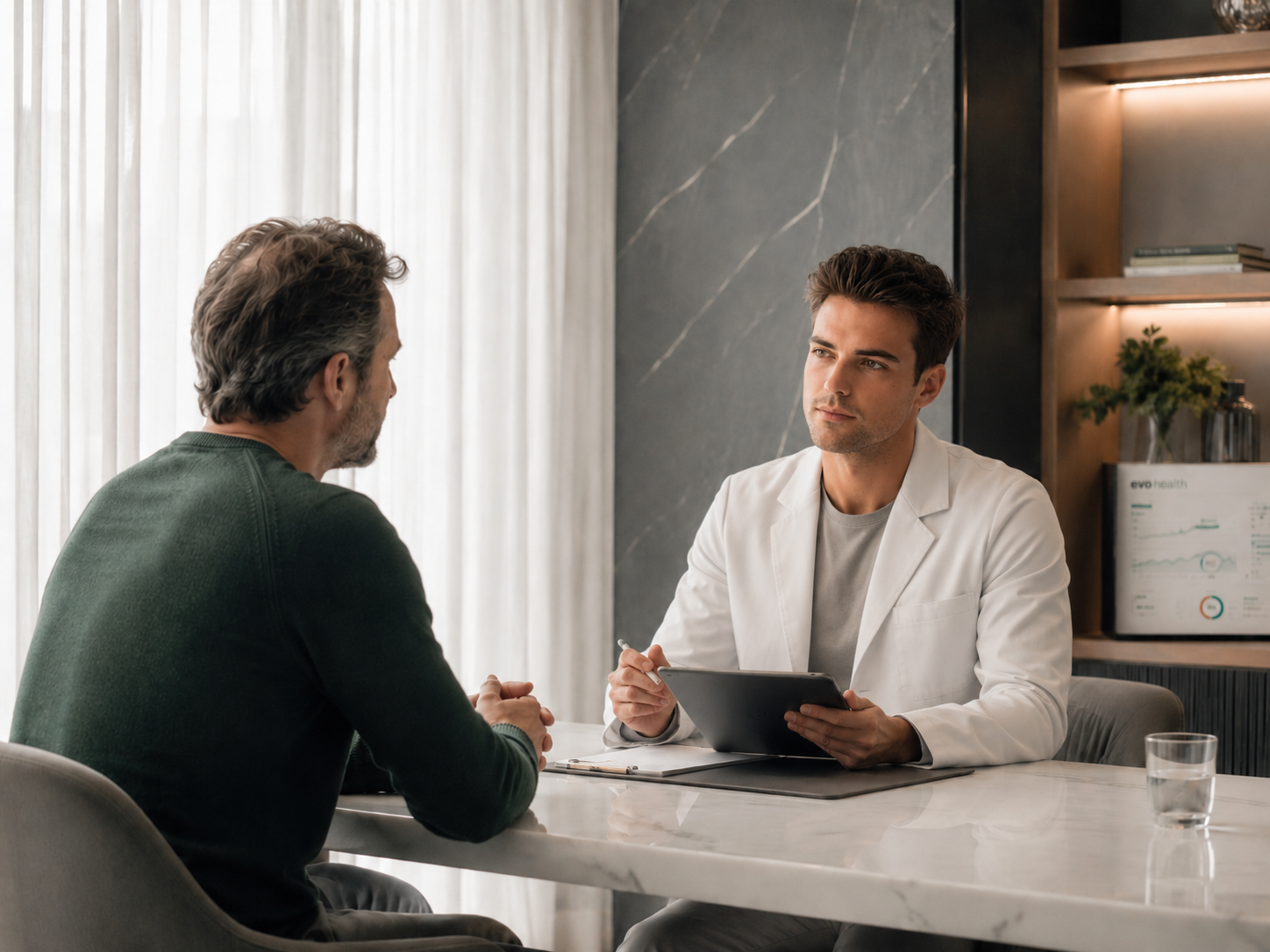 Consulta individual evoHealth em contexto profissional reservado.